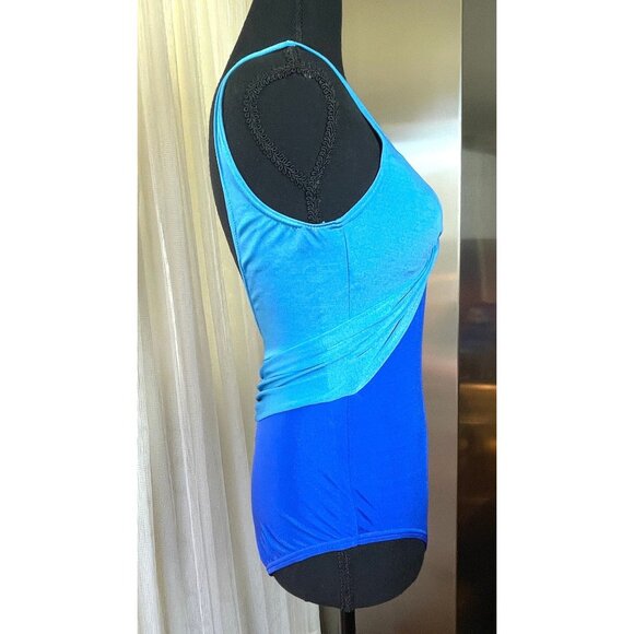 Vintage 70s Sea Queen bathing suit, one piece blue swimsuit, low cut, size 4 - Picture 6 of 10